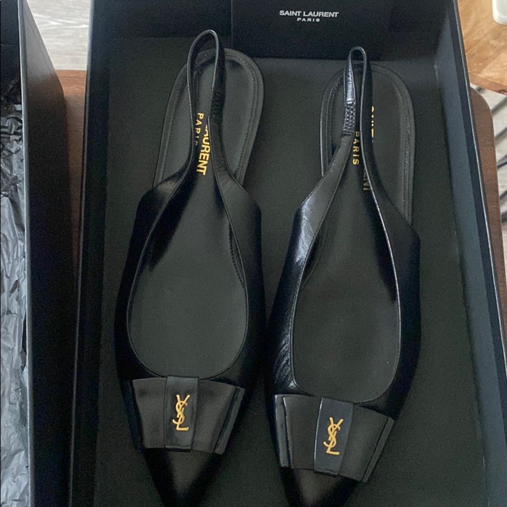 Saint Laurent Annais Bow Sling Flats